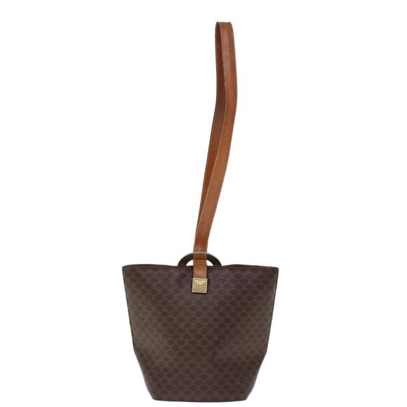 CELINE Macadam Canvas Shoulder Bag Pvc Brown - Picture 3 of 13